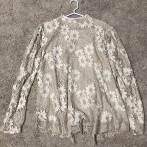 Lace long sleeved shirt
